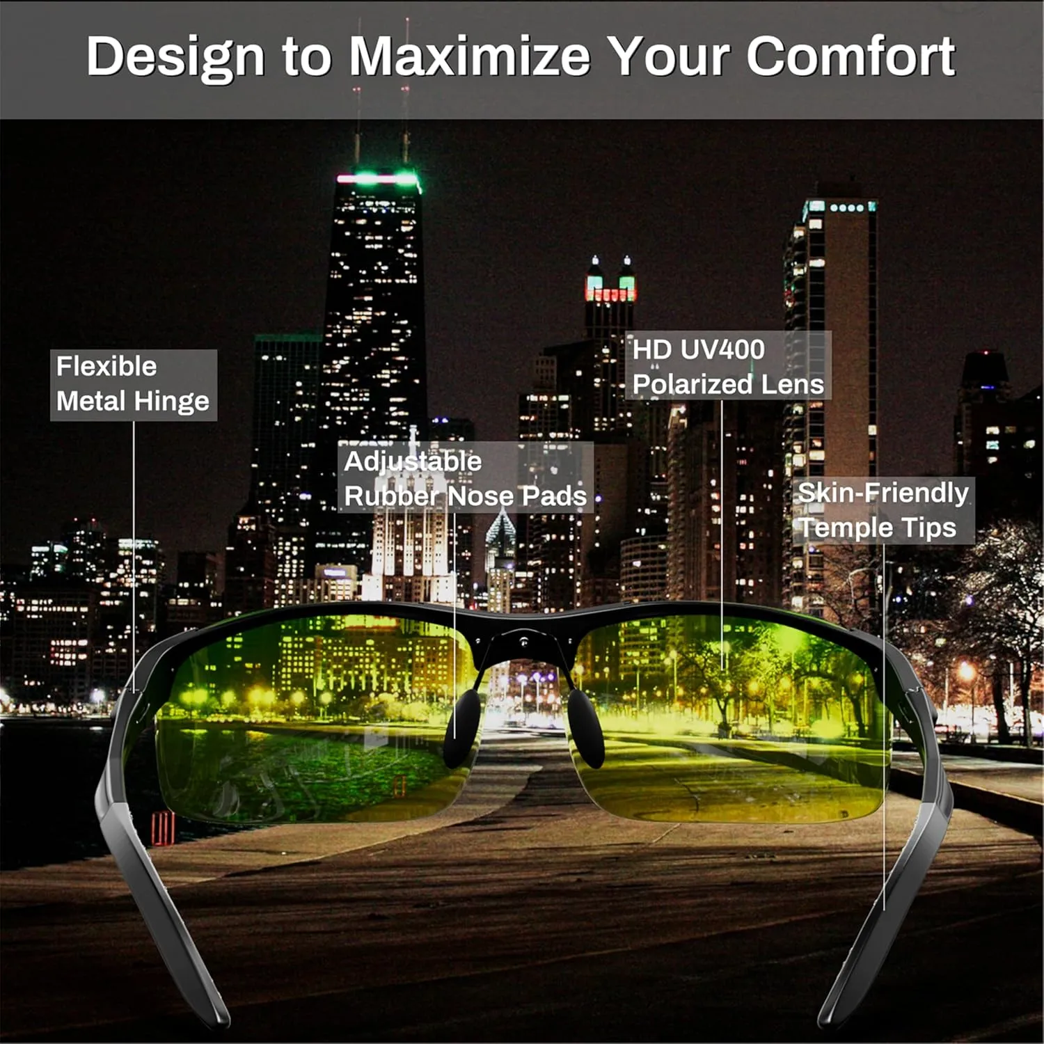 ROCKNIGHT Driving HD Polarized UV400 Protection Ultra light Al-Mg Golf Fishing Outdoor Sunglasses