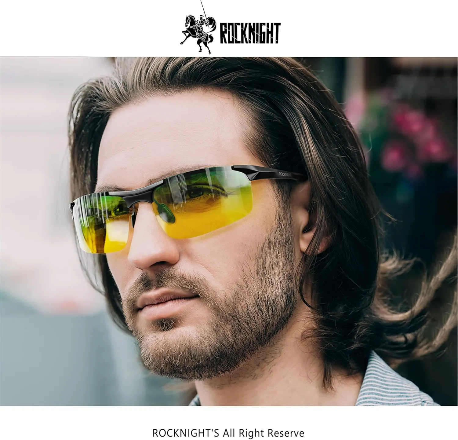 ROCKNIGHT Driving HD Polarized UV400 Protection Ultra light Al-Mg Golf Fishing Outdoor Sunglasses