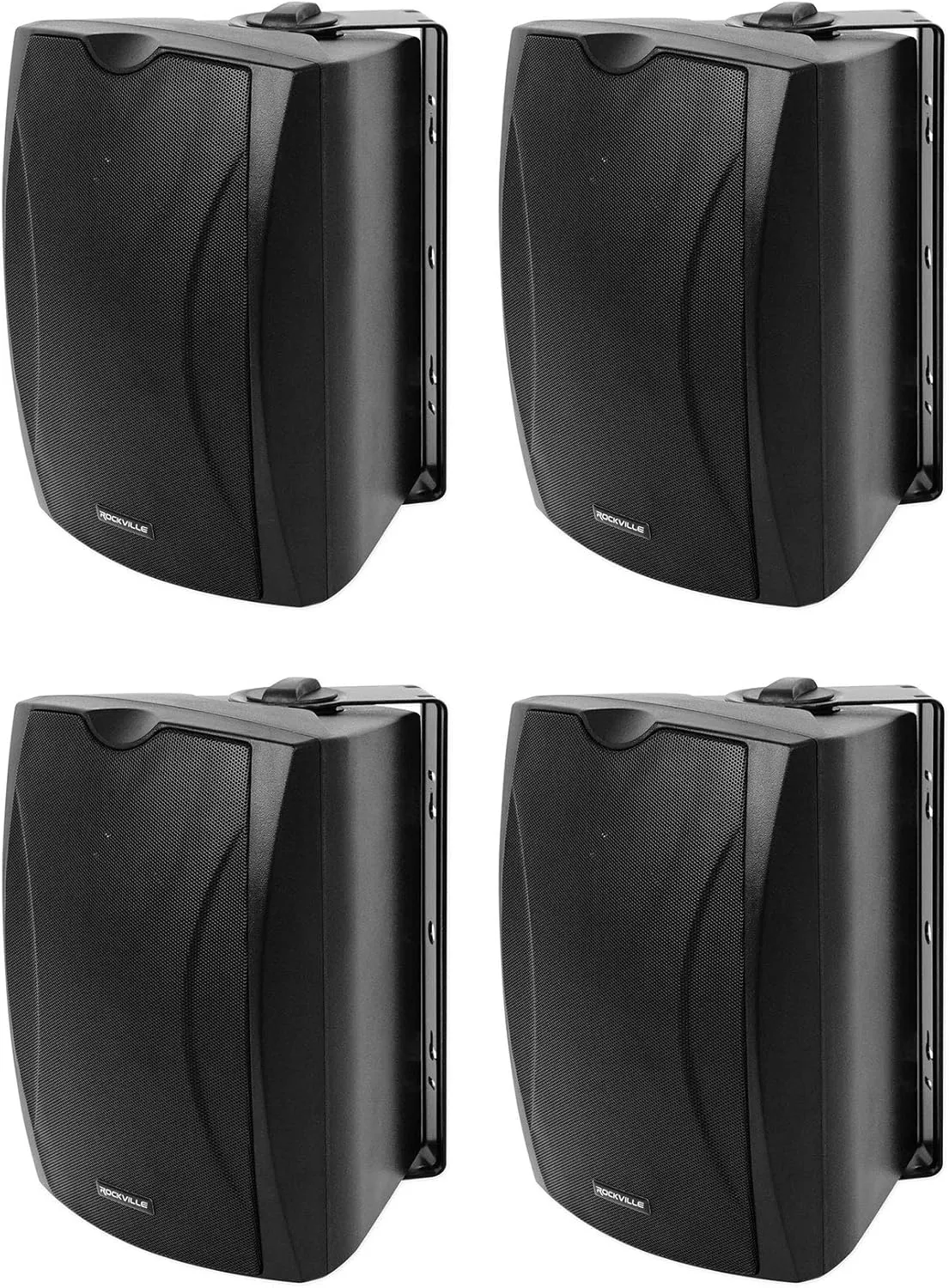 Rockville (4) WET-6B 70V 6.5" IP55 Commercial Indoor/Outdoor Wall Speaker - Black