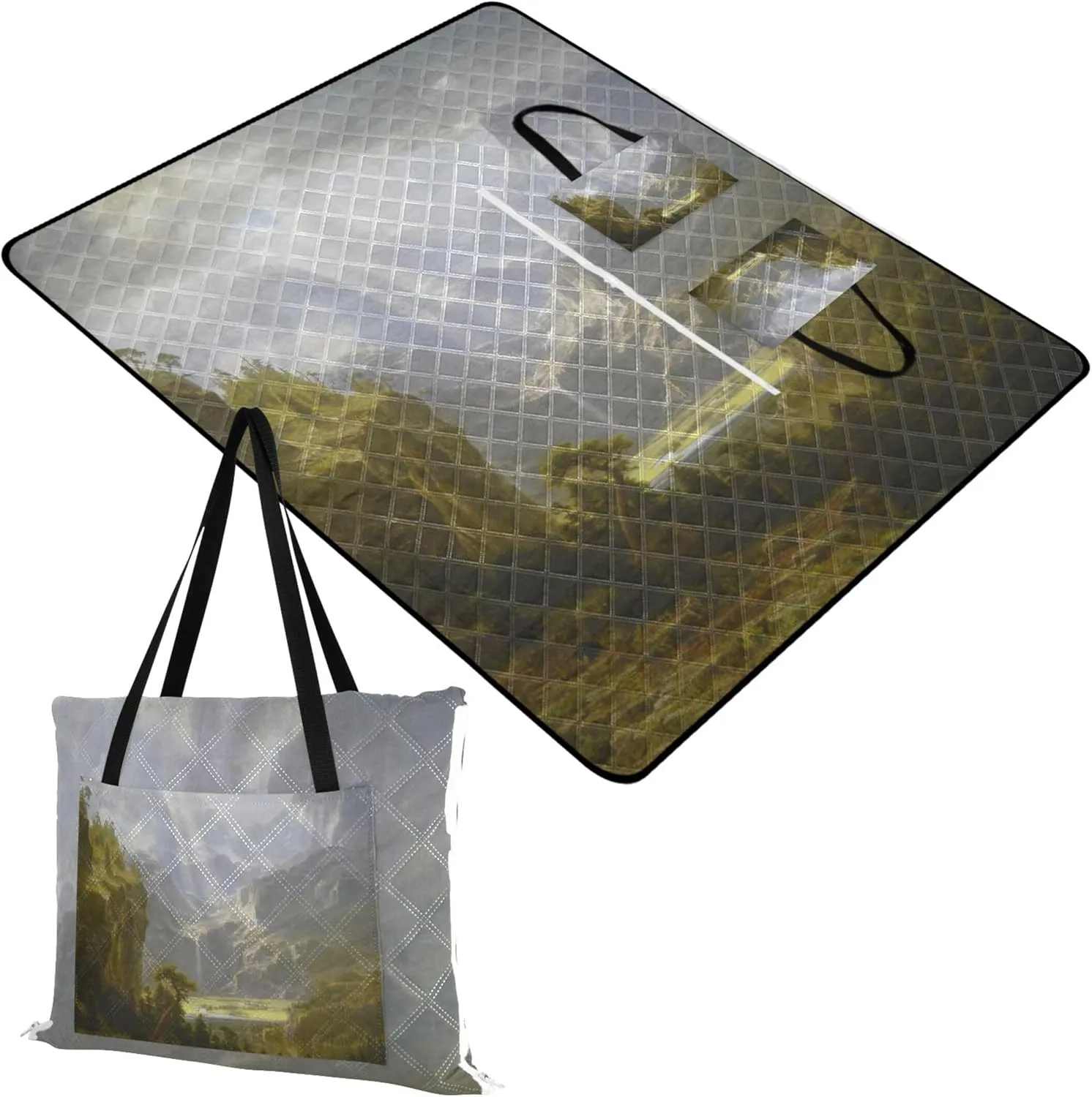 Rocky Mountains Peak Albert Bierstadt Sand Blankets for Beach Sandproof Picnic Supplies Foldable Mat Outdoor Blanket for Grass 80" x 60"