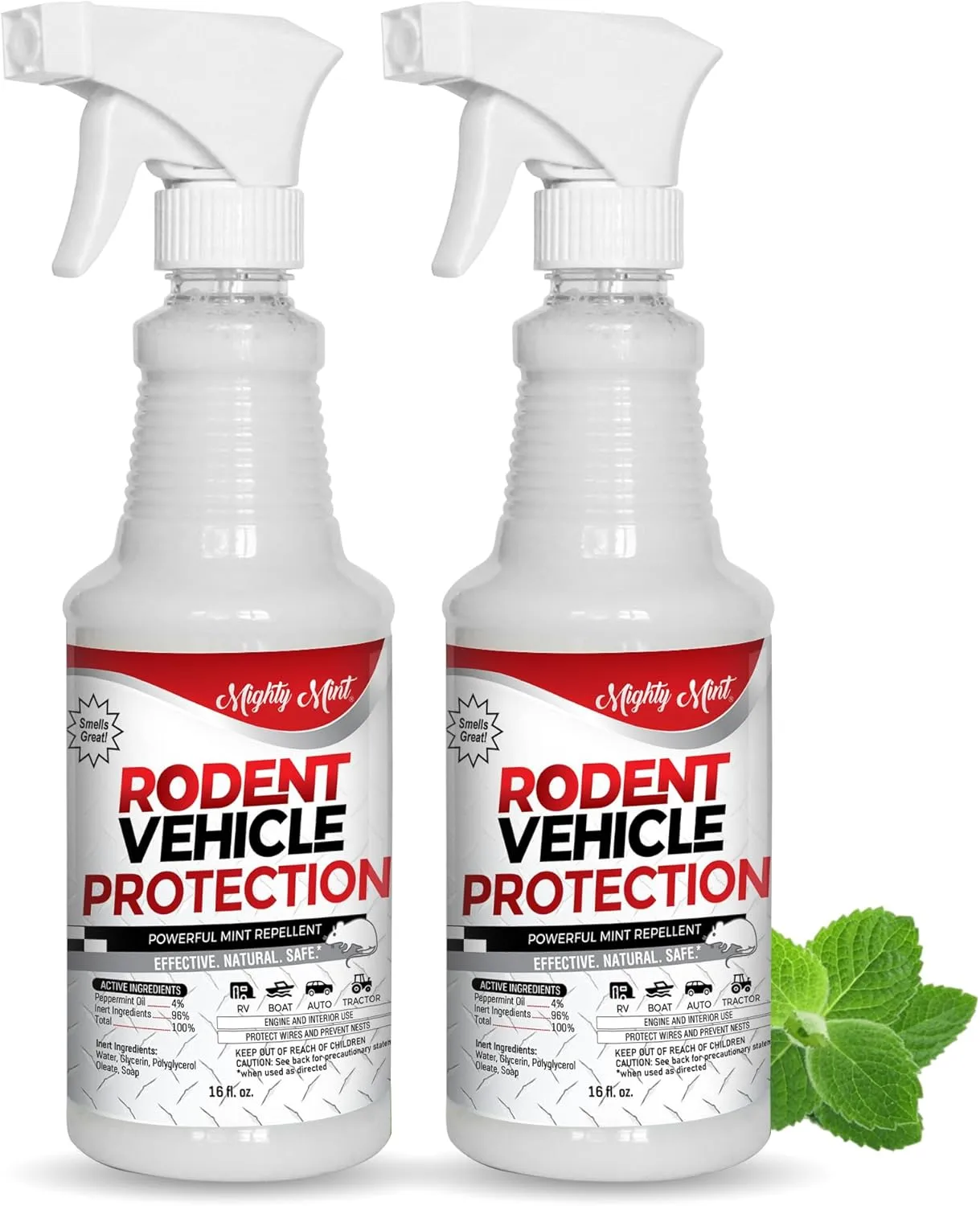 Rodent Repellent Spray for Vehicle Engines and Interiors - Cars, Trucks, RVs, & Boats, 16oz - 2 Pack