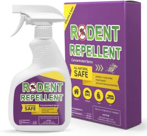 Rodent Repellent Spray, Mice Repellent Indoors, Mouse Repellent Spray for Car Engines, Rat Deterrent Spray for House, Peppermint to Repel Mice and Rats, RV Rodent Repellant, Keep Mice Away-1P