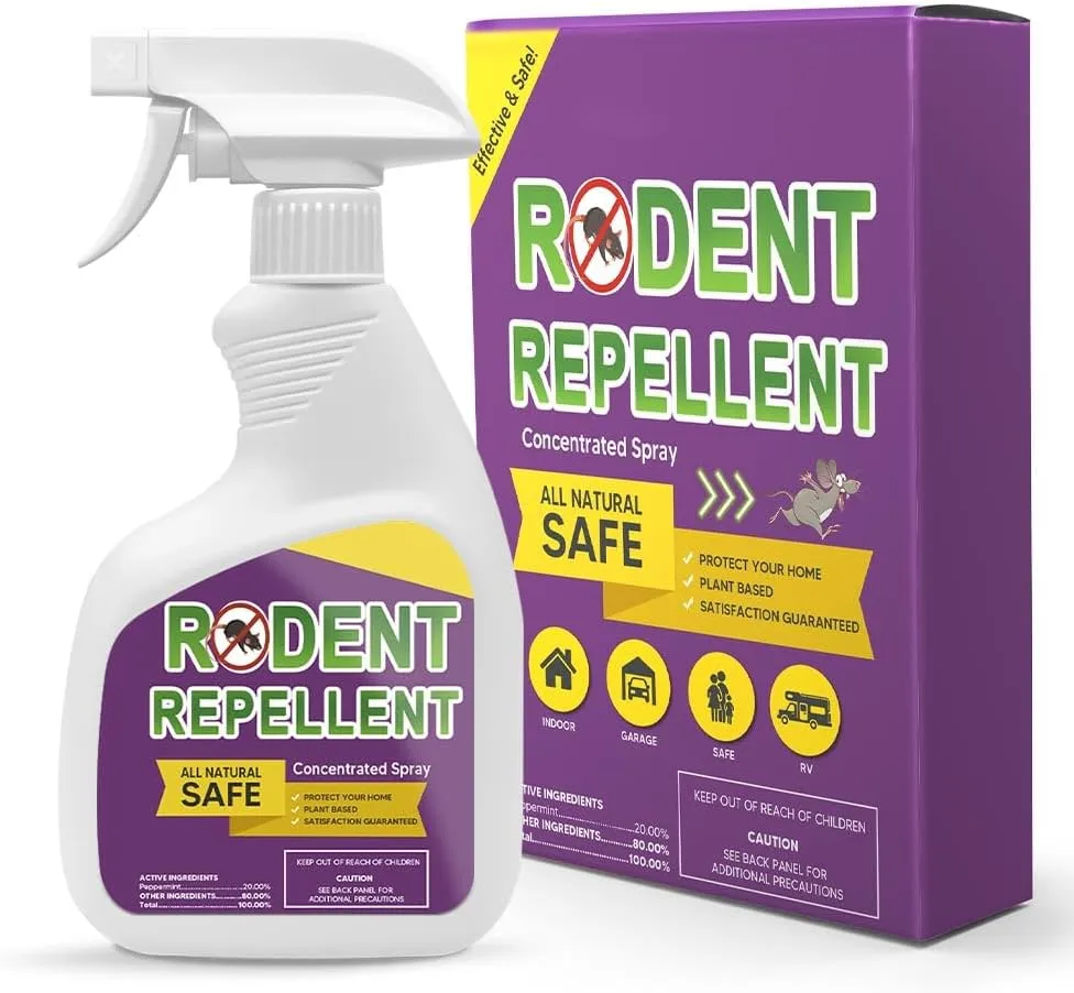 Rodent Repellent Spray, Mice Repellent Indoors, Mouse Repellent Spray for Car Engines, Rat Deterrent Spray for House, Peppermint to Repel Mice and Rats, RV Rodent Repellant, Keep Mice Away-1P