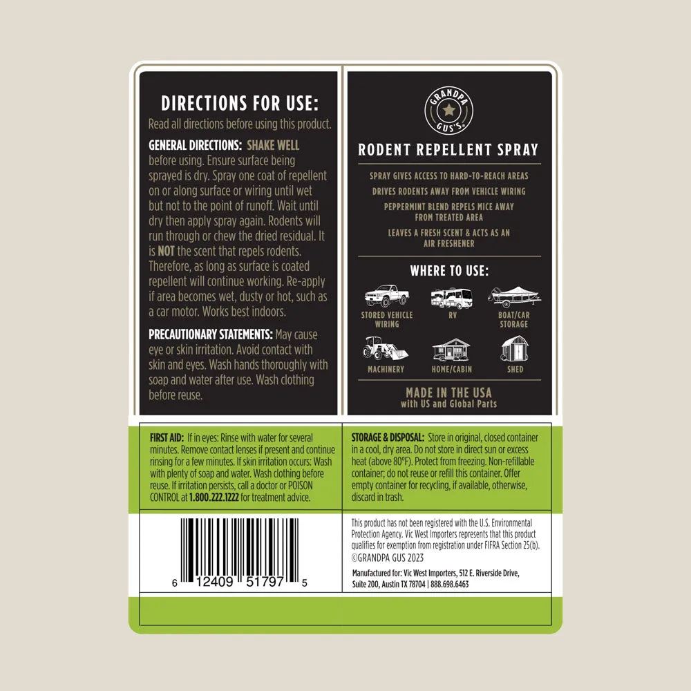 Rodent Repellent Spray