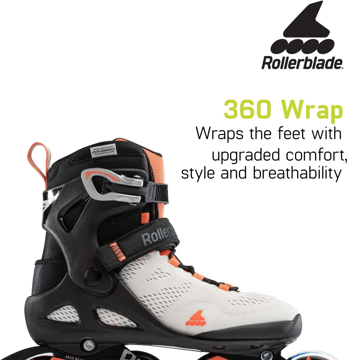 Rollerblade Macroblade 80 Women's Adult Fitness Inline Skate, Grey and Coral, Performance Inline Skates
