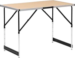 Rootz Adjustable Folding Camping Table - Portable Picnic Table - Compact Outdoor Table - Aluminum Frame - 60cm x 73/80/86.5/94cm