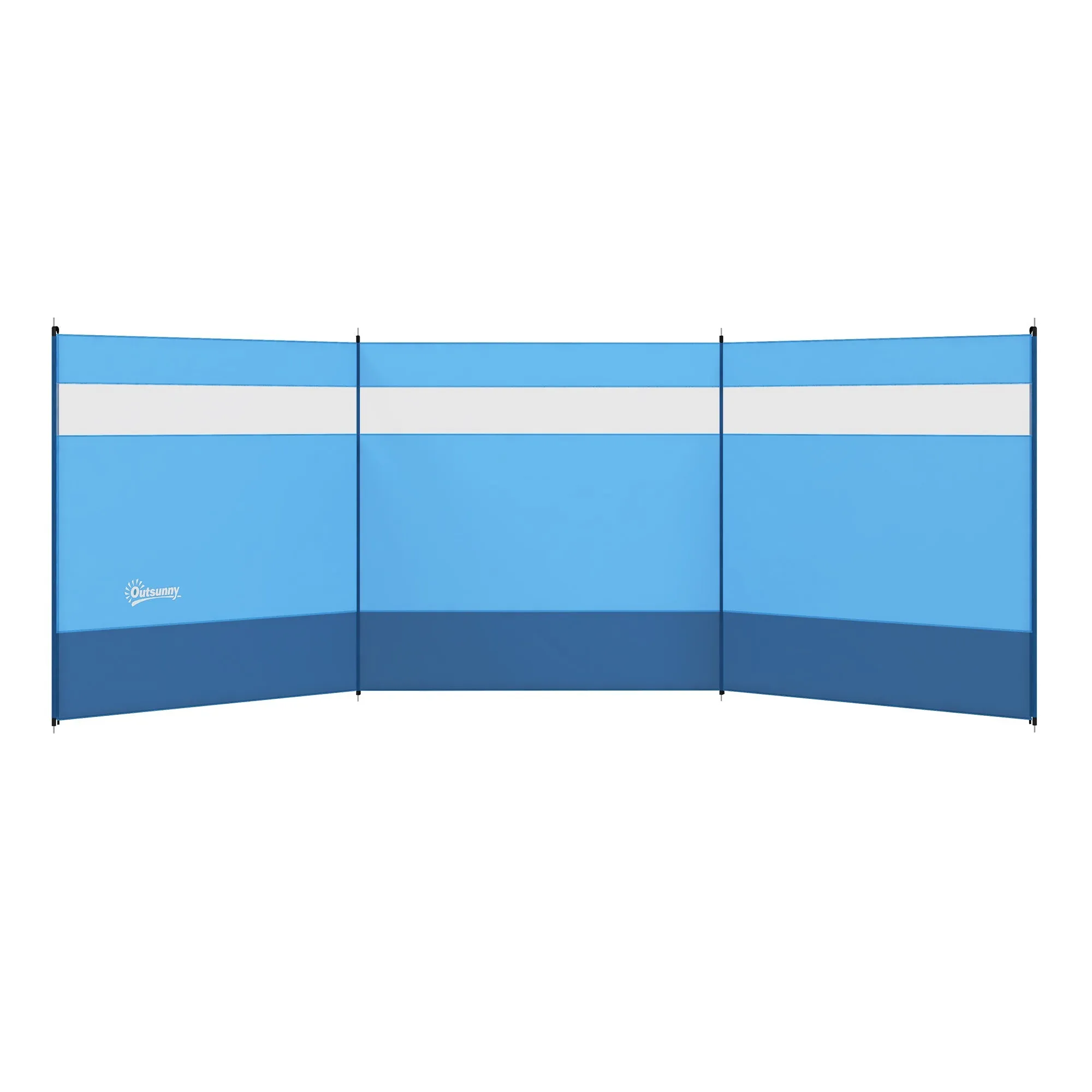 Rootz Mobile Foldable Camping Windbreak - Privacy Screen - Wind Protection - Easy Setup - 440cm x 140cm - Includes Carry Bag & Steel Poles