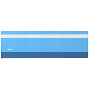 Rootz Mobile Foldable Camping Windbreak - Privacy Screen - Wind Protection - Easy Setup - 440cm x 140cm - Includes Carry Bag & Steel Poles