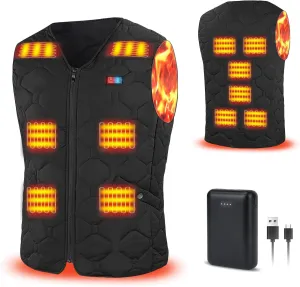 Rrtizan Heated Vest for Men Women,Lightweight Heating Vest with Battery Pack for Winter Outdoor Hunting Skiing