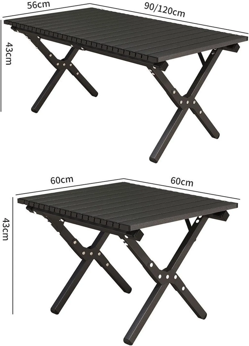 RUANLOV Small Folding Camping Table with Aluminum Table Top, Folding Table Roll Up Lightweight Foldable Table, Portable Table Camp Table (A 90cm with 4 Chairs)