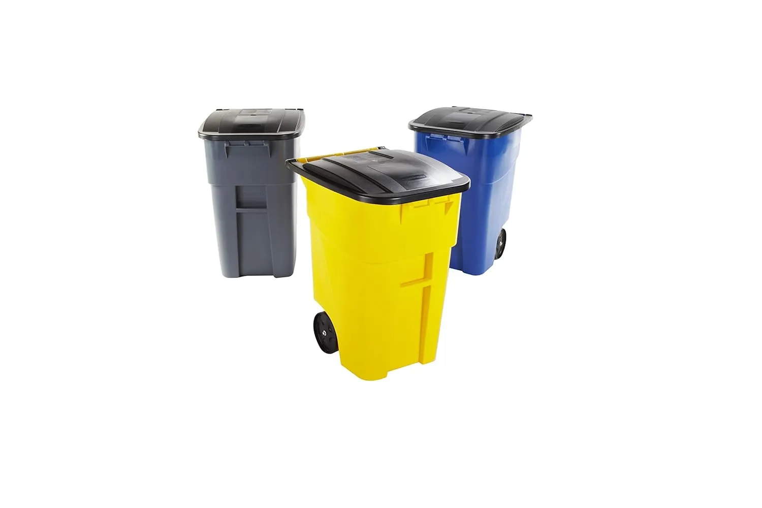 Rubbermaid Commercial Products Brute Rollout Trash/Garbage Can/Bin with Wheels, 50 GAL, for Restaurants/Hospitals/Offices/Back of House/Warehouses/Home, Gray