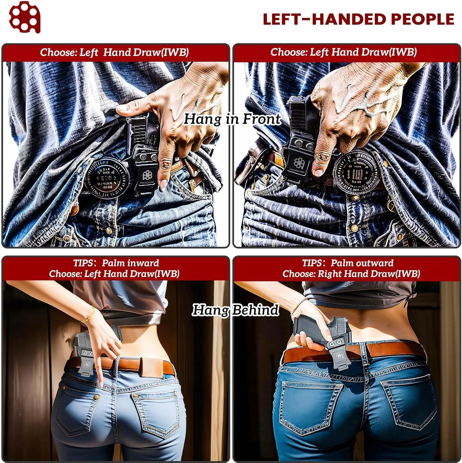 Ruger LCP 380 Holster IWB KYDEX Holster Fit: Ruger LCP 380 Pistol – Inside Waistband Concealed Carry – Adjustable Cant & 'Posi-Click' Retention – No Wear - No Jitter - US Made by Amberide