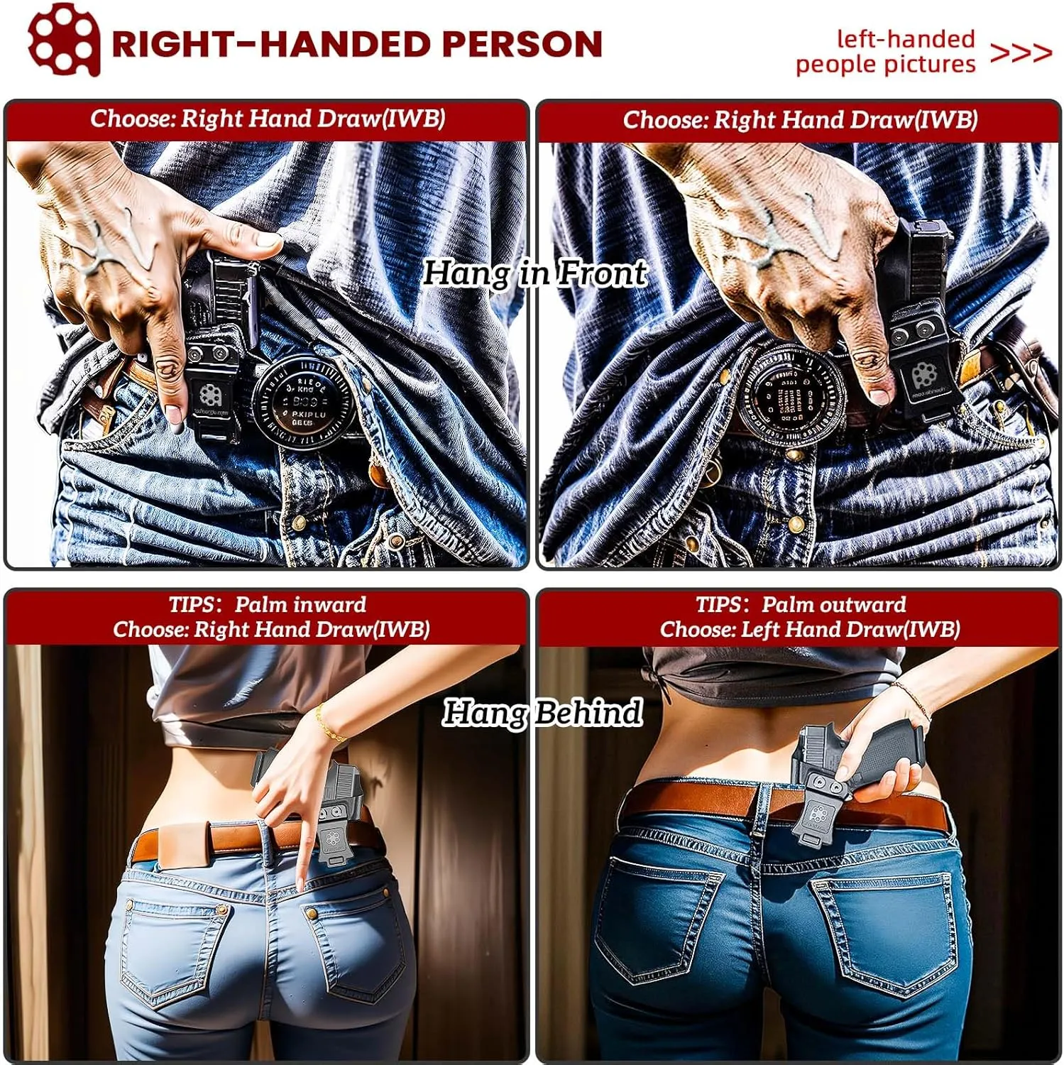 Ruger LCP 380 Holster IWB KYDEX Holster Fit: Ruger LCP 380 Pistol – Inside Waistband Concealed Carry – Adjustable Cant & 'Posi-Click' Retention – No Wear - No Jitter - US Made by Amberide