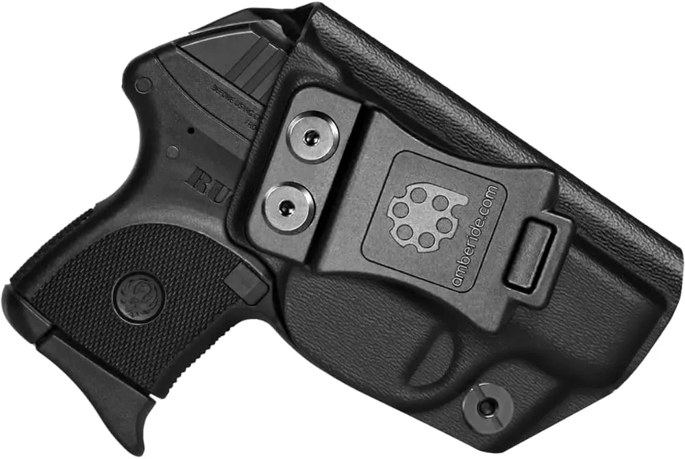 Ruger LCP 380 Holster IWB KYDEX Holster Fit: Ruger LCP 380 Pistol – Inside Waistband Concealed Carry – Adjustable Cant & 'Posi-Click' Retention – No Wear - No Jitter - US Made by Amberide