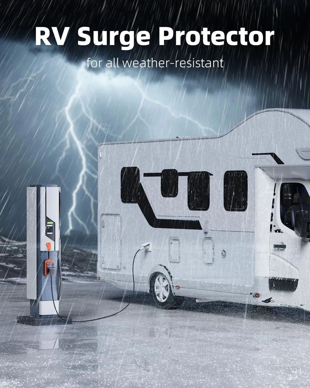 RV Surge Protector 30 Amp, 13000J Surge Protection RV Circuit Analyzer, Automatic Protect RV Electrical System with Waterproof Cover, RV Plug Electrical Adapter Protector for Camping, Travel Trailers