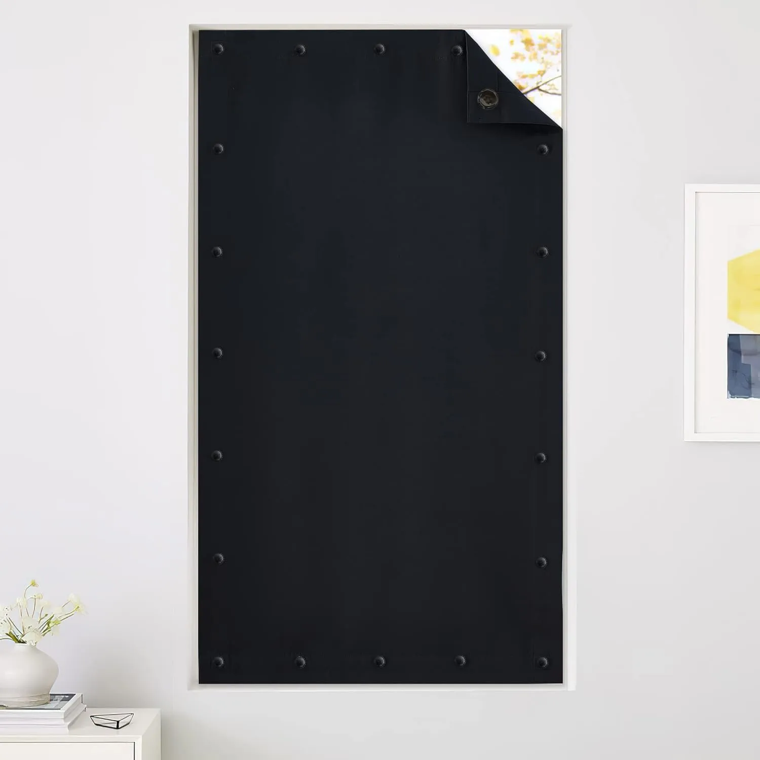 RYB HOME Blackout Blinds for Bedroom - Easy Install with Suction Cups Privacy Temporary Blinds for Ceiling Windows Cover Travel Kids Nursery French Door Loft, W51 x L78, 1 Pc, Black,New