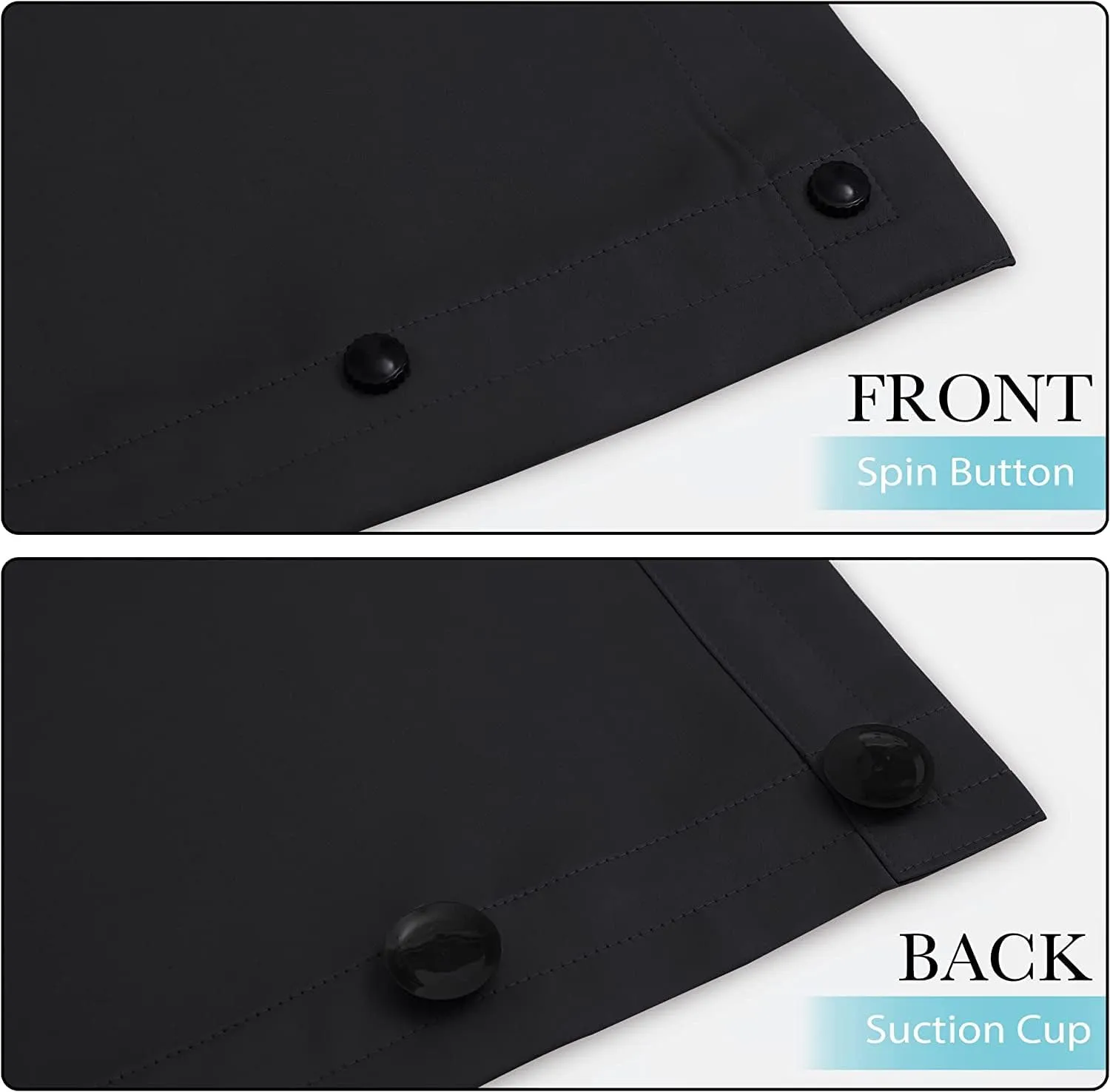 RYB HOME Blackout Blinds for Bedroom - Easy Install with Suction Cups Privacy Temporary Blinds for Ceiling Windows Cover Travel Kids Nursery French Door Loft, W51 x L78, 1 Pc, Black,New