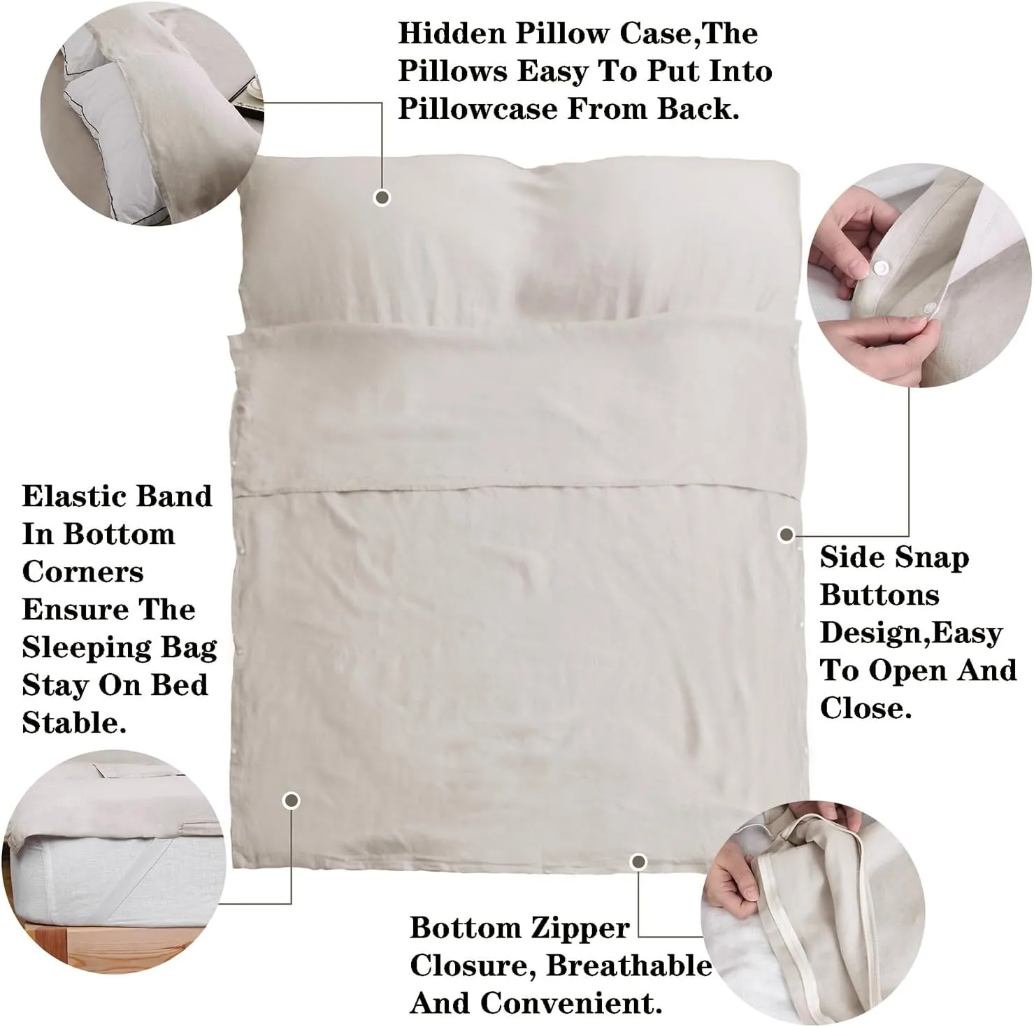 S VICTORY SYMBOL 100% Linen Portable Bed Sheet,Sleeping Bag Liner for Hotel and Travel,Sleep Sack Adult-Ultra Lightweight Backpacking with Zipper