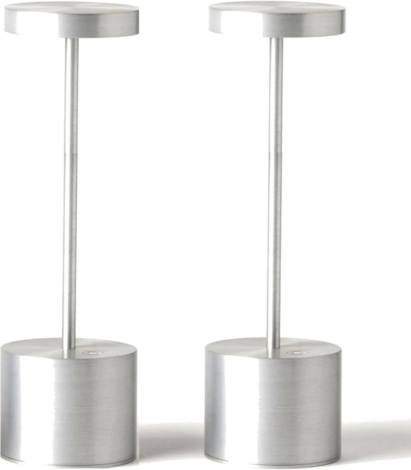 SAKRINGT 2 Pack Outdoor Table Lamp,LED Table Light,Cordless Table Lamp Rechargeable,5000mAh Battery Powered Dimming Desk Lamp for Restaurant/Patio/Outdoor(Silver)