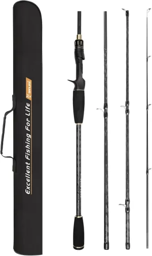 SAN LIKE Spinning Fishing Rod Telescopic Fishing Rod Durable Fiberglass Rod with EVA Handle and Carrier Bag Beginner Adults for Saltwater Freshwater
