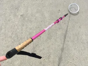 Sand Dipper Full Size Beach Scoop Shovel & Sifter Tool for Beachcombing – Adjustable Sea Glass, Shell, Shark Tooth Sifter for The Beach – Can Be Used as a Walking or Hiking Stick Too –6” Basket
