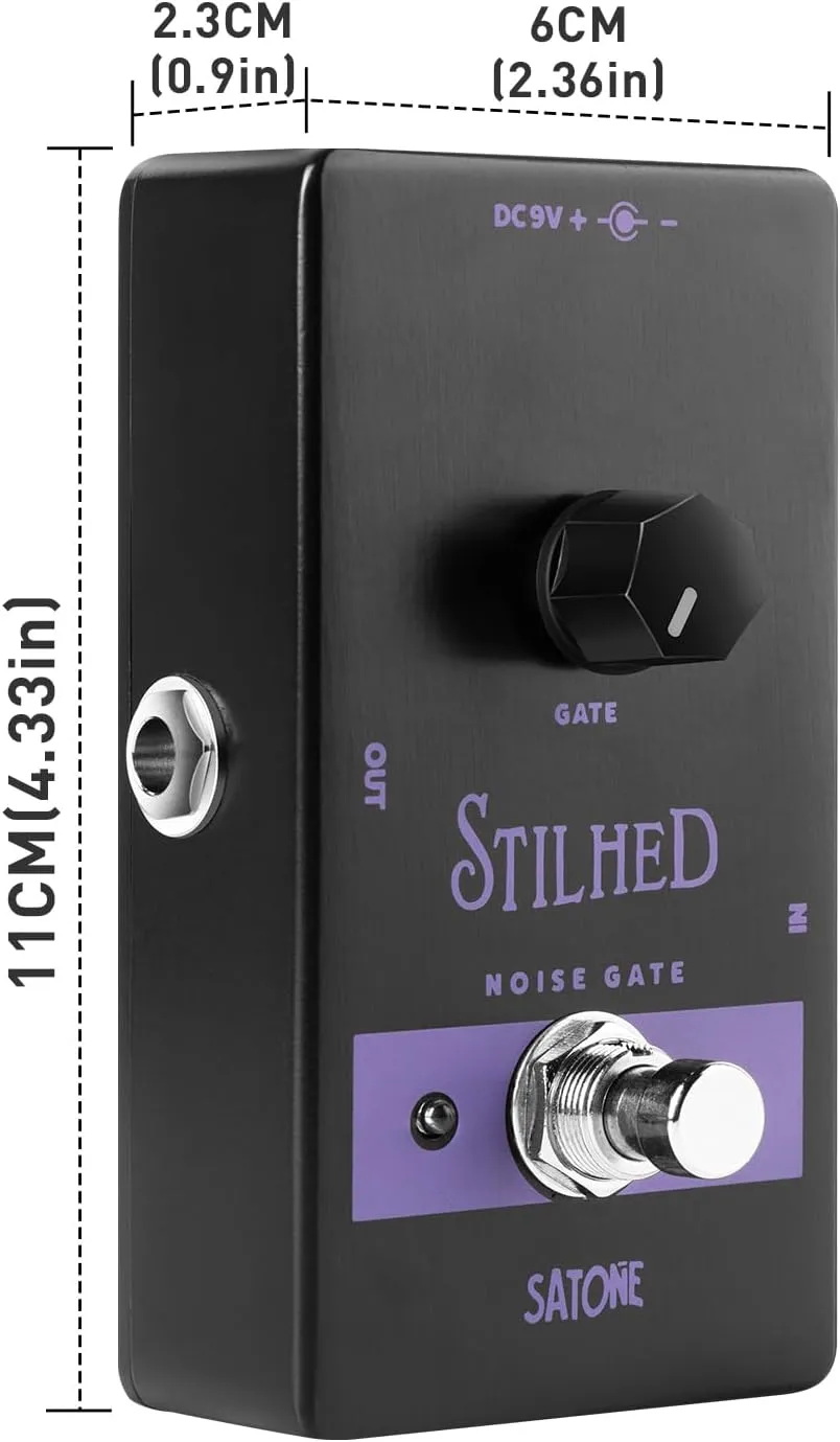 Satone S810 Stilhed Noise Gate Electric Guitar Effect Pedal - Noise Suppressor Effect Acoustic Metal Pedal with True Bypass