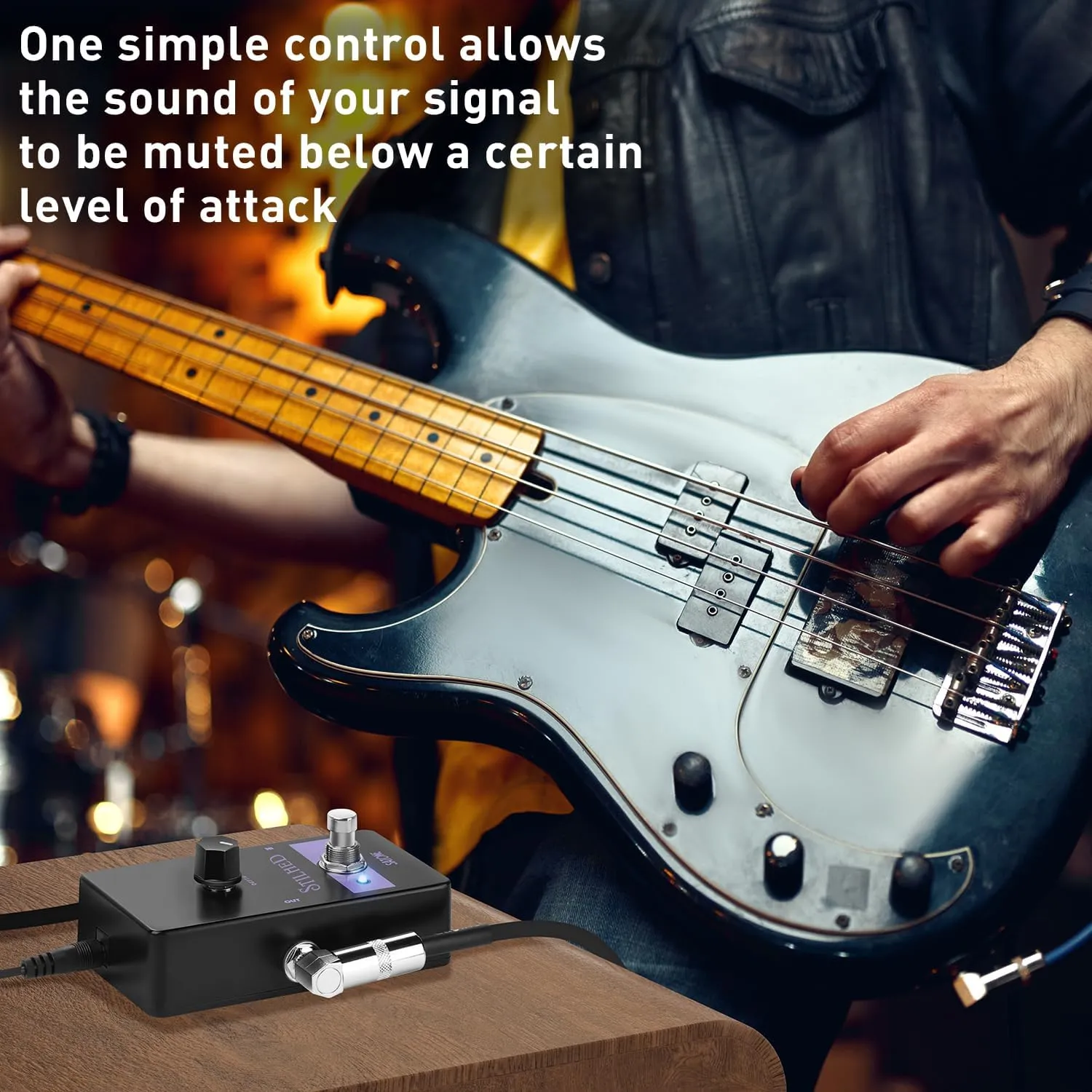 Satone S810 Stilhed Noise Gate Electric Guitar Effect Pedal - Noise Suppressor Effect Acoustic Metal Pedal with True Bypass