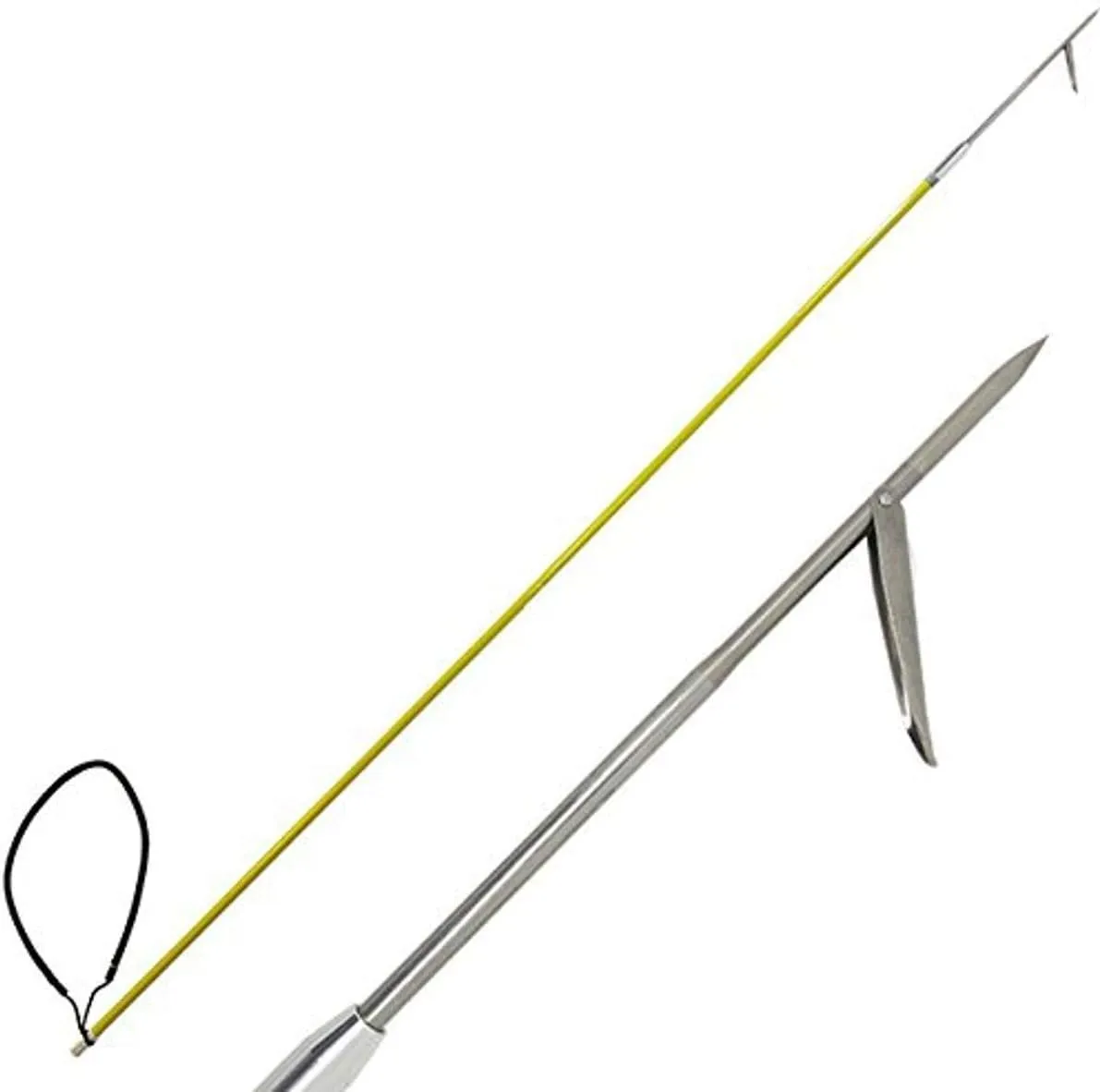 Scuba Choice 5' One-Piece Fiber Glass Spearfishing Pole Spear – Lightweight Durable Design, 12" Stainless Steel Single Barb Tip for Precision with a Secure Black Rubber Sling