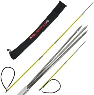 Scuba Choice 6' Travel Spearfishing 3-Piece Pole Spear 3 Prong Barb Paralyzer Adjustable to 4' and 5' with Bag