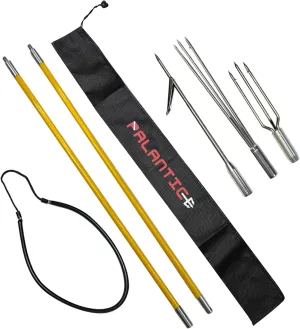 Scuba Choice Spearfishing 5' Fiberglass Travel Hawaiian Sling Pole Spear - 2-Piece with 3 Tips Set (12" Paralyzer & Lionfish Tip) | Durable Lightweight, Includes Black Rubber Carry Bag