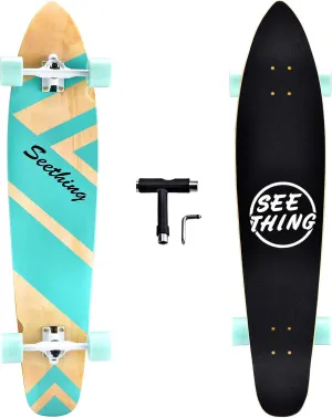 seething 42 Inch Longboard Skateboard Complete Cruiser Pintail,The Original Artisan Maple Skateboard Cruiser Pintail for Cruising, Carving, Free-Style and Downhill