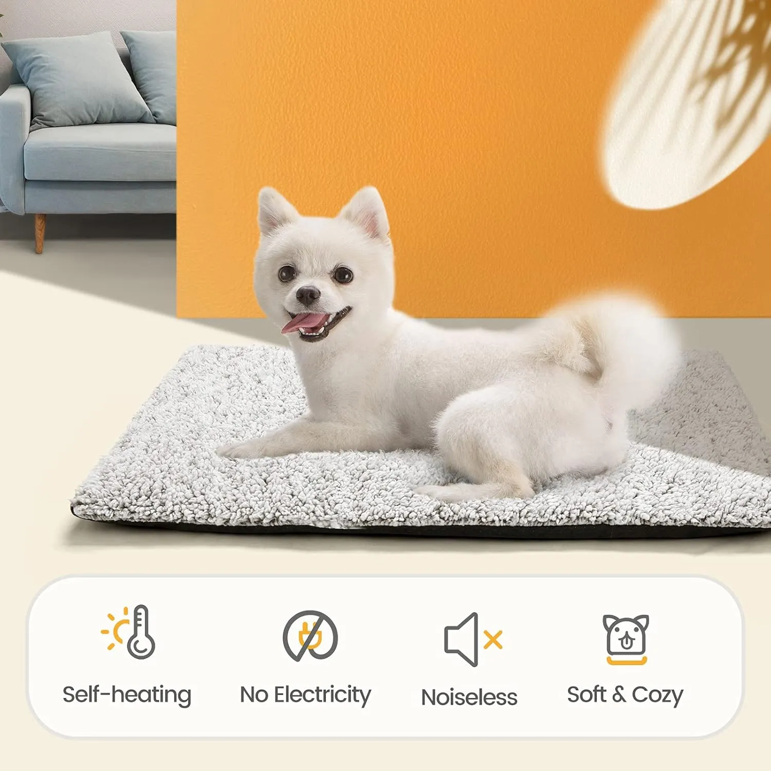 Self Warming Cat Bed Self Heating Cat Dog Mat 29.1 x 18.9 inch Extra Warm Thermal Pet Pad for Indoor Outdoor Pets with Removable Cover Non-Slip Bottom Washable