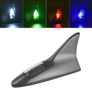 Shark Fin Aerial-MASO Solar Power Shark Fin 8 LED Warning Light for Car（Grey）