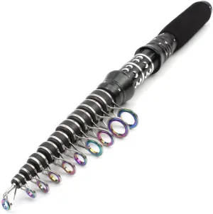 Short Carbon Telescopic Fishing Rod Fast Action Ultralight Carp Surf Spinning Rod Pocket Travel Pole