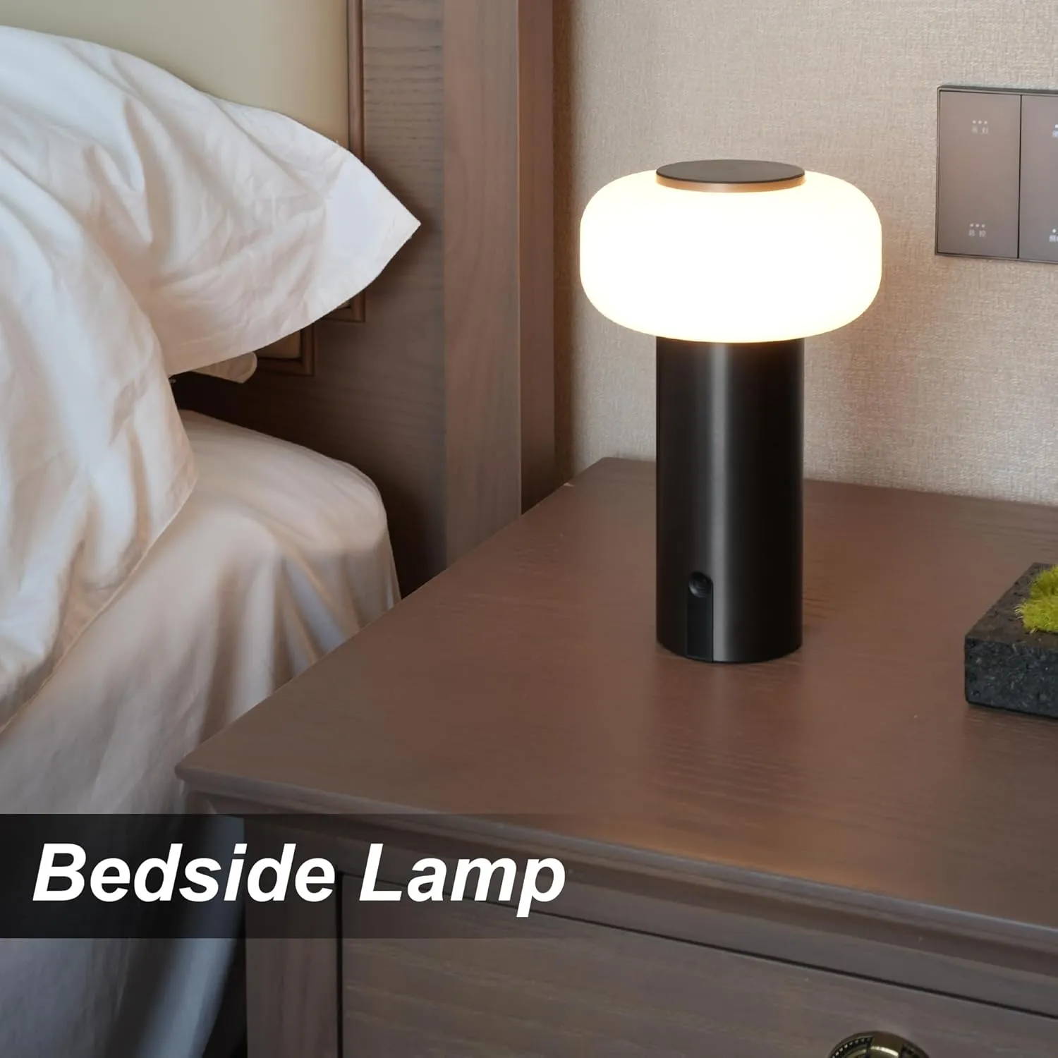 Shower Lamp Waterproof, Outdoor Cordless Table Lamp Rechargeable, Portable Battery Operated Lamp, Touch Dimmable Night Light for Bedroom/Patio/Dinning/Camping (Brown)