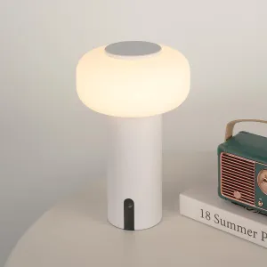 Shower Lamp Waterproof, Outdoor Cordless Table Lamp Rechargeable, Portable Battery Operated Lamp, Touch Dimmable Night Light for Bedroom/Patio/Dinning/Camping (White)