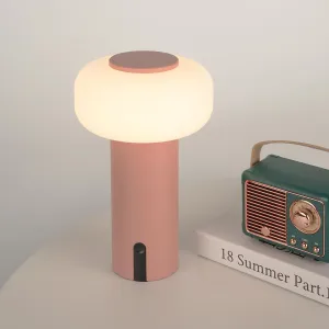 Shower Lamp Waterproof, Outdoor Cordless Table Lamp Rechargeable, Portable Battery Operated Light, Touch Dimmable Night Light for Bedroom/Patio/Dinning/Camping (Pink)