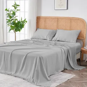 Sijo AiryWeight Tencel Sheet Set, 100% Lyocell Derived from Eucalyptus, Buttery Soft, Architectural Digest 2022 Best Cooling Sheets Winner - 4pc - 2 Pillowcases 1 Fitted 1 Top (Dove, Queen)
