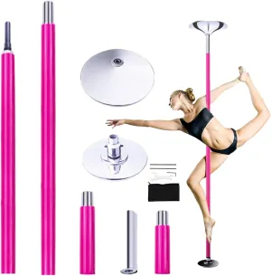 Silicone Dance Pole, 7'-9' Height Adjustable Static & Spinning Dancing Pole, Professional Spinning Dance Pole, for Club, Pub, Home, Gym
