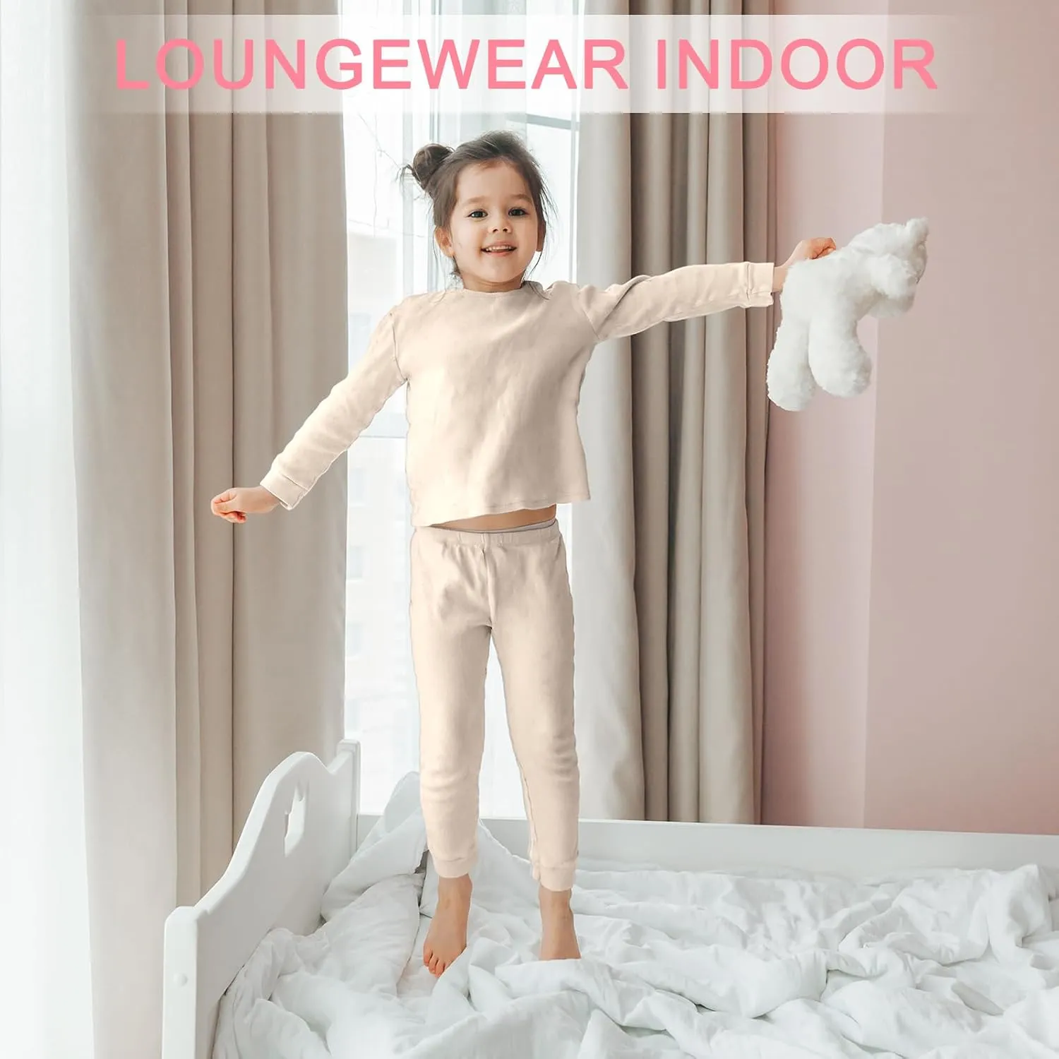 Silkfly 3 Sets 12M-12Y Kid Boys Girls Thermal Underwear Set Fleece Lined Long Winter Johns Base Layer Thermal Top and Bottom