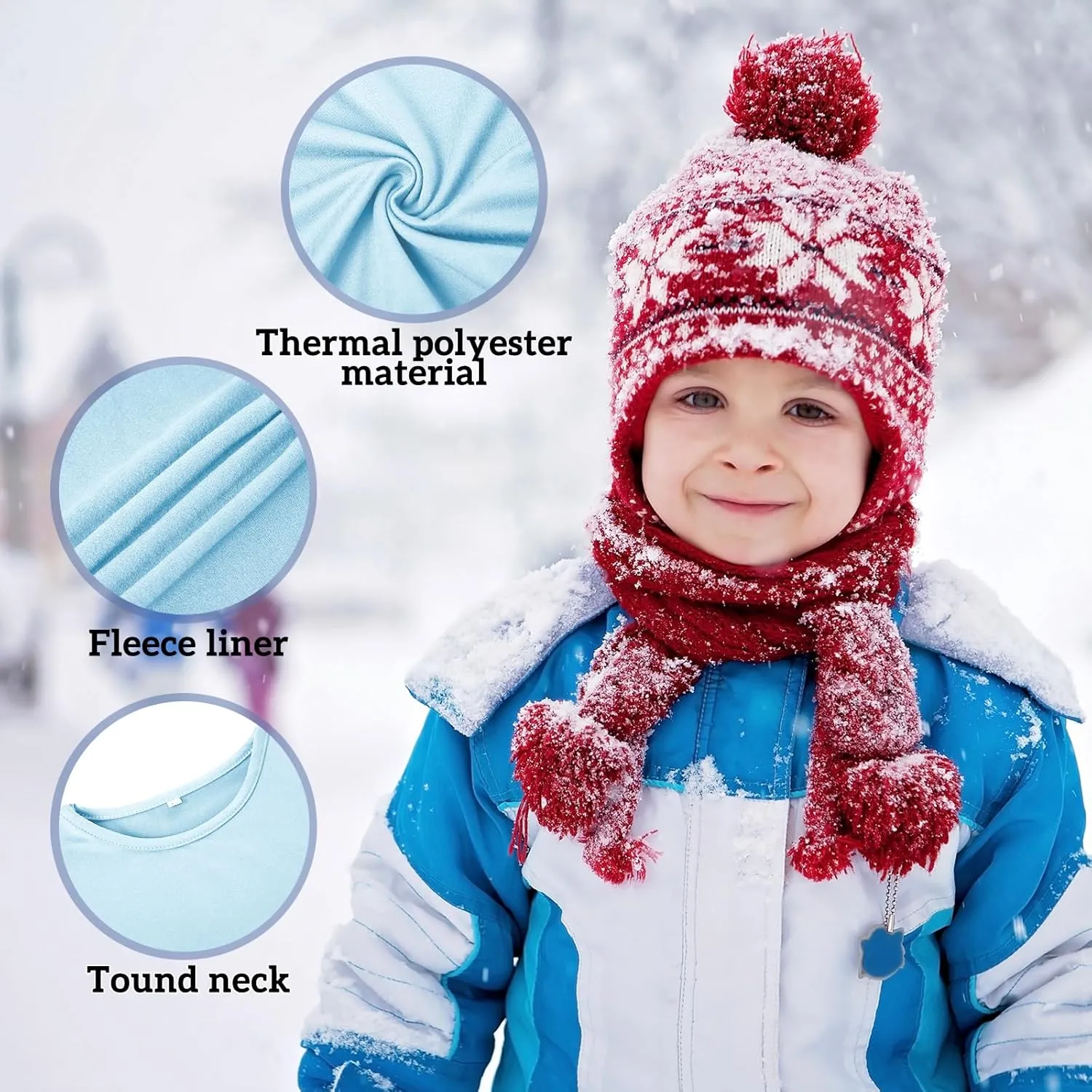 Silkfly 3 Sets 12M-12Y Kid Boys Girls Thermal Underwear Set Fleece Lined Long Winter Johns Base Layer Thermal Top and Bottom