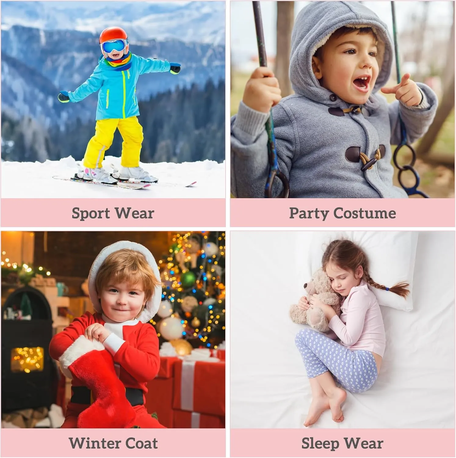 Silkfly 3 Sets 12M-12Y Kid Boys Girls Thermal Underwear Set Fleece Lined Long Winter Johns Base Layer Thermal Top and Bottom