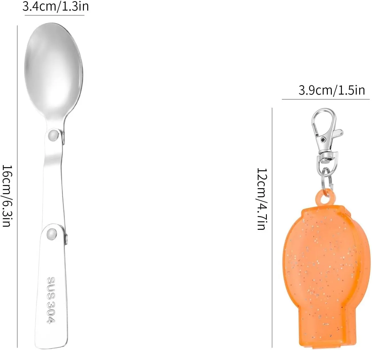 Silverware Set, 1/4/6/8/10/12 Pcs 304 Stainless Steel Spoon Foldable Storage Camping Tableware Creative Outdoor Travel Portable Spoon, Home Flatware Set(Blue,4 Pieces)