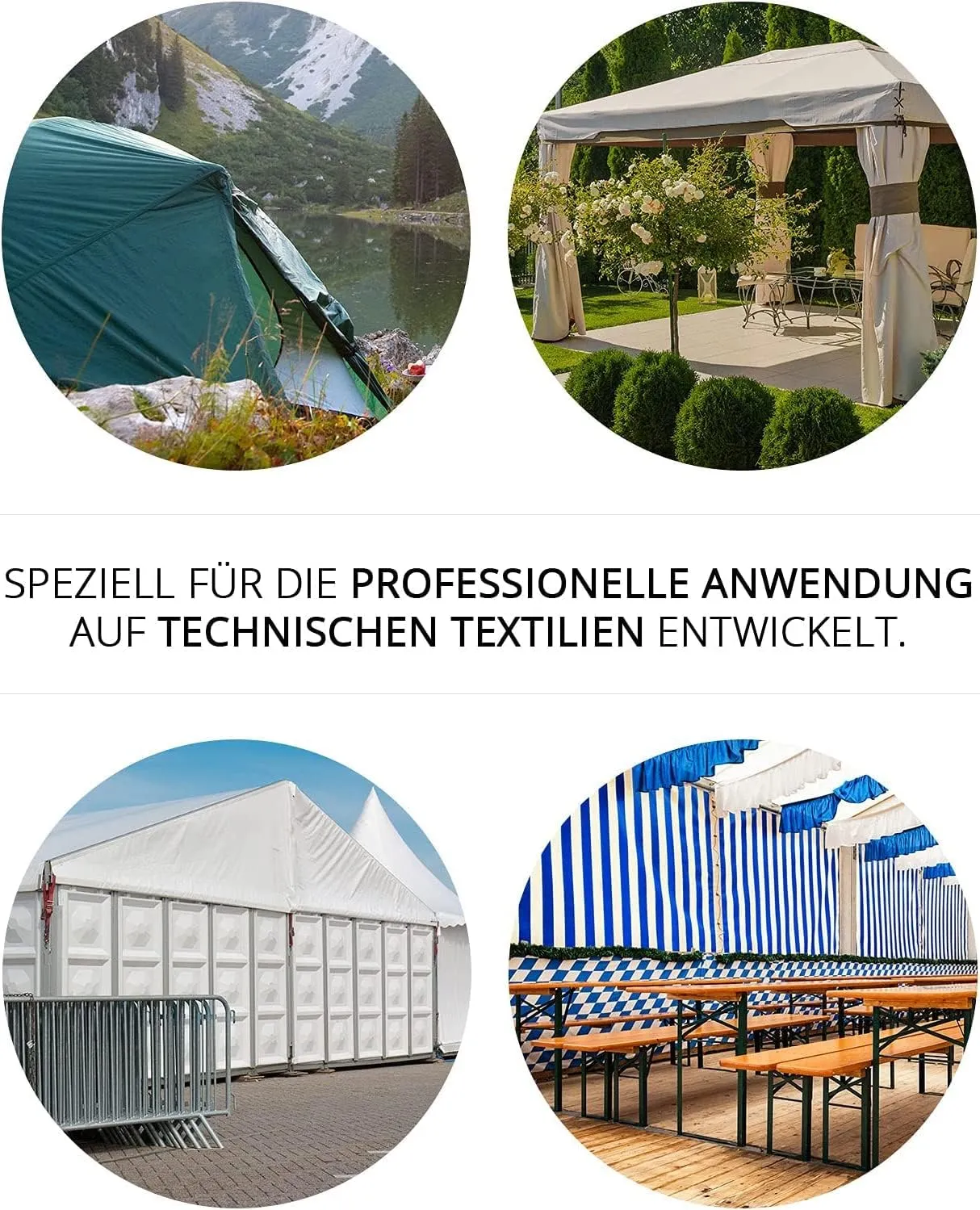 simprax® Tent Waterproofing Spray - Certified Eco-Friendly, UV-Stable & Biodegradable Waterproof Spray | Made in Germany | Waterproofing Spray Enhances Water-Repellency for Tent & Technical Textiles