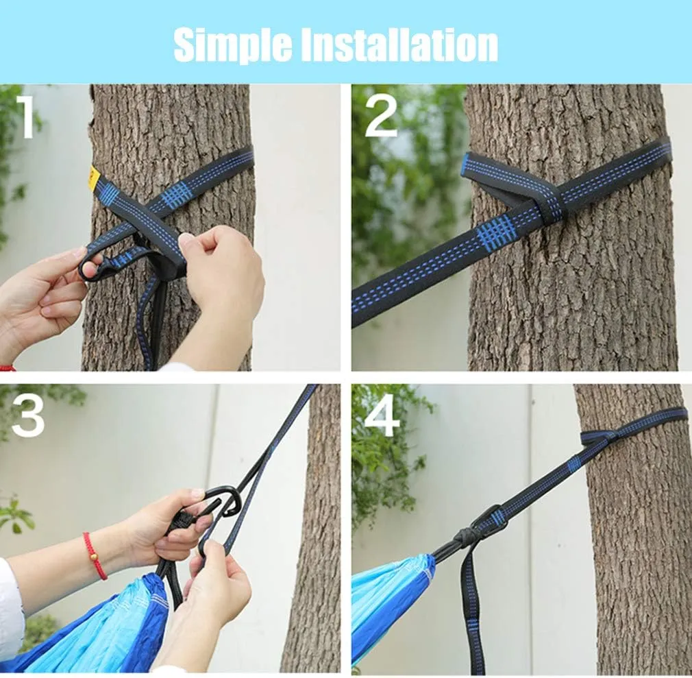 Single Double Hammock Camping Swing Adult Outdoor Backpacking Travel Survival Hunting Sleeping Bed Portable with 2 Straps 2 Carabiner, 300cm×200cm