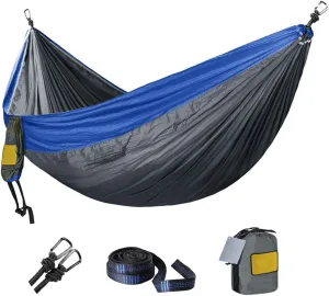 Single Double Hammock Camping Swing Adult Outdoor Backpacking Travel Survival Hunting Sleeping Bed Portable with 2 Straps 2 Carabiner, 300cm×200cm