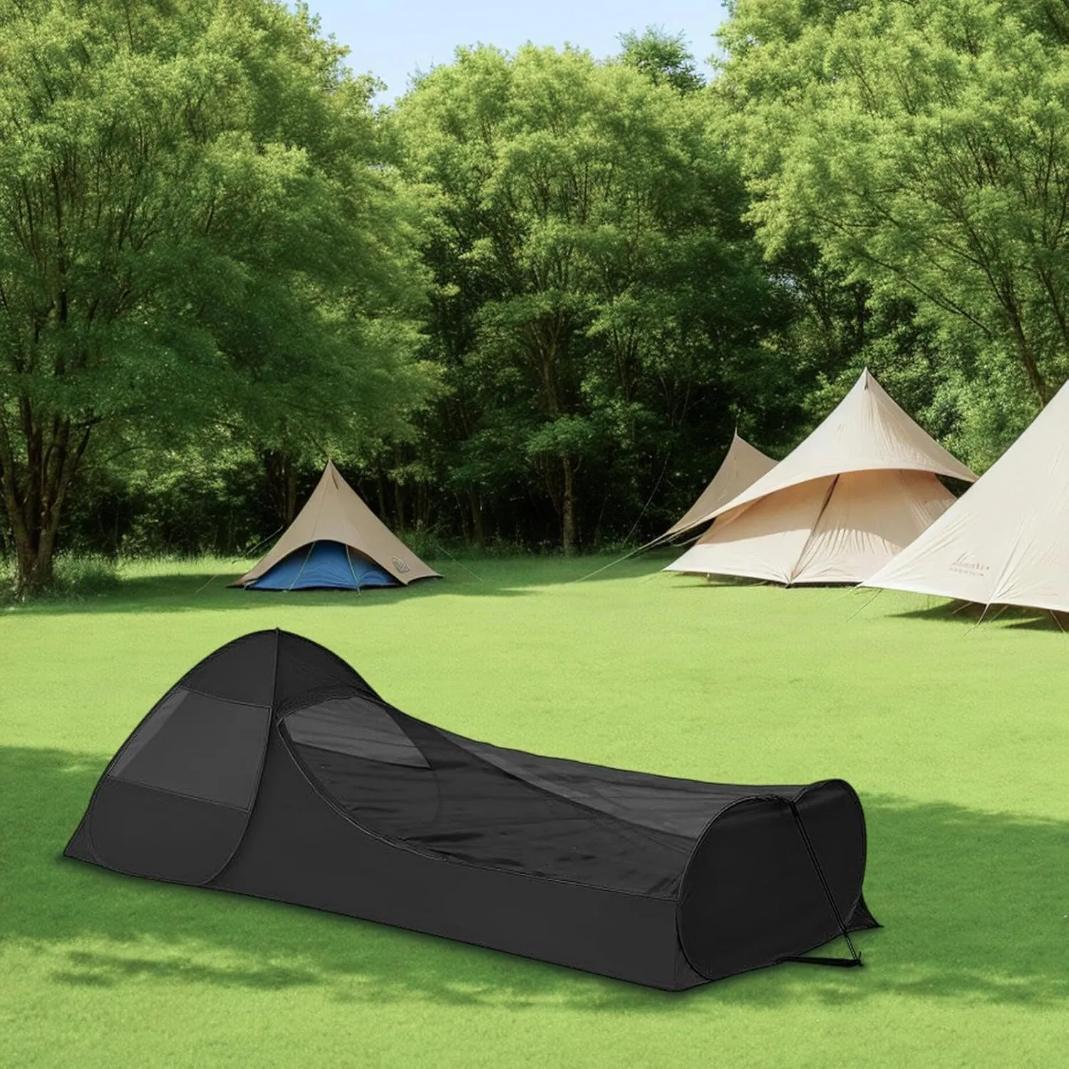 Single Person Pop Up Tent - Lightweight Camping Tent, Easy Setup Backpacking | Portable Outdoor Shelter, Waterproof Travel Hiking, Compact Camping Gear, Instant Setup for Backpackers