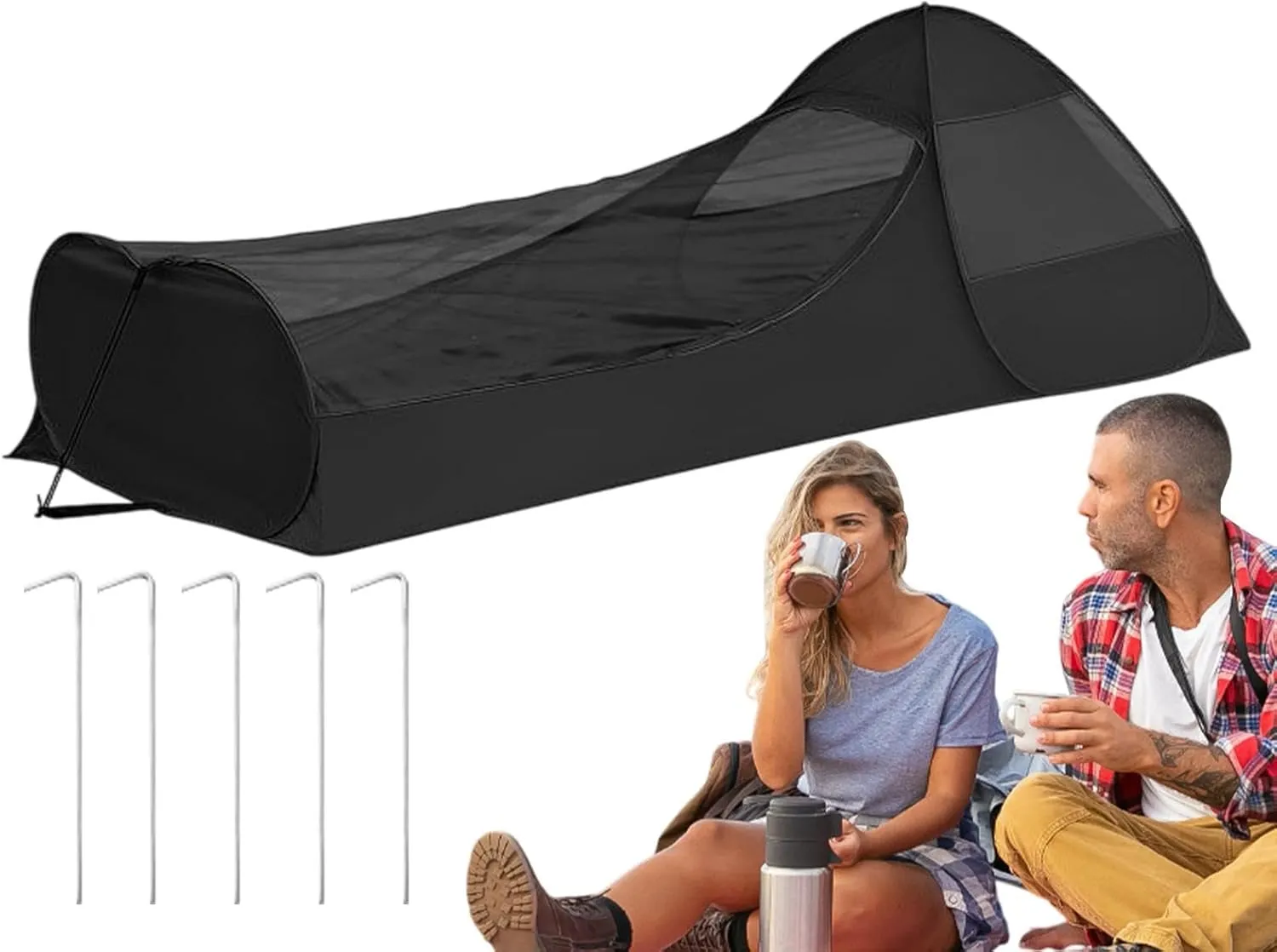 Single Person Pop Up Tent - Lightweight Camping Tent, Easy Setup Backpacking | Portable Outdoor Shelter, Waterproof Travel Hiking, Compact Camping Gear, Instant Setup for Backpackers