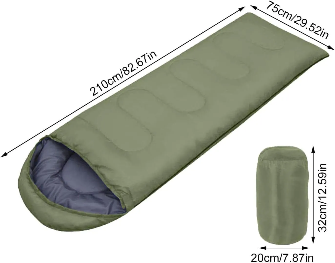 Sleeping Bag for Adults Degree Cold Weather Sleeping Bags in 4 Seasons Lightweight and Warm Mummy Sleeping Bag for Camping Backpacking and Hiking