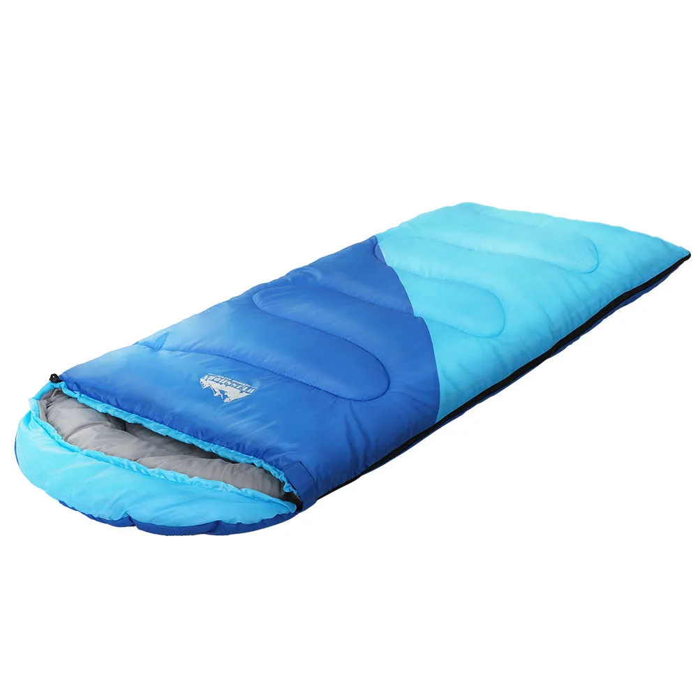 Sleeping Bag Kids Single 172Cm Thermal Camping Hiking Blue